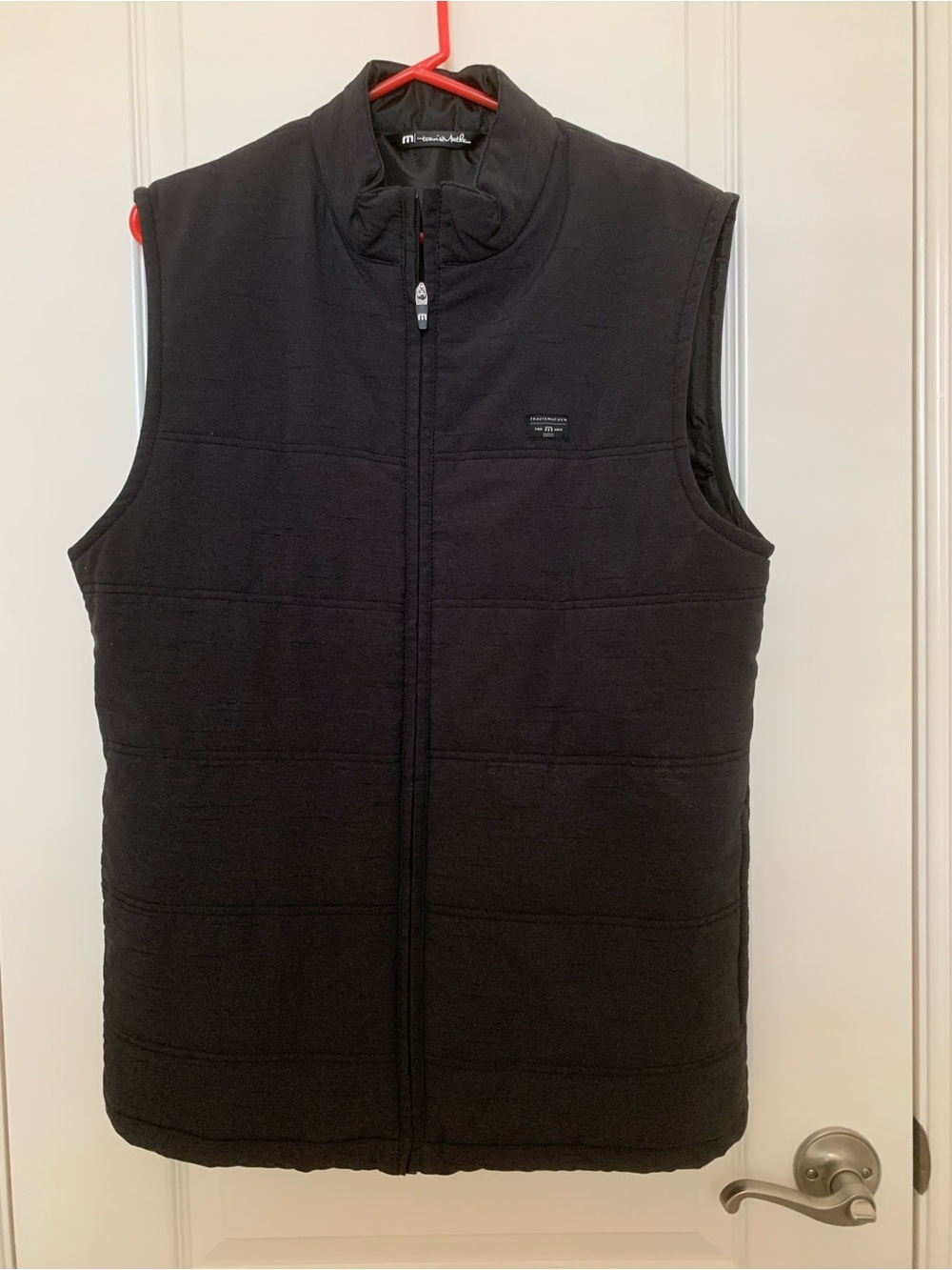 TravisMathew Keep On Keepin On Full Zip Quilted Vest Black Medium M EUC